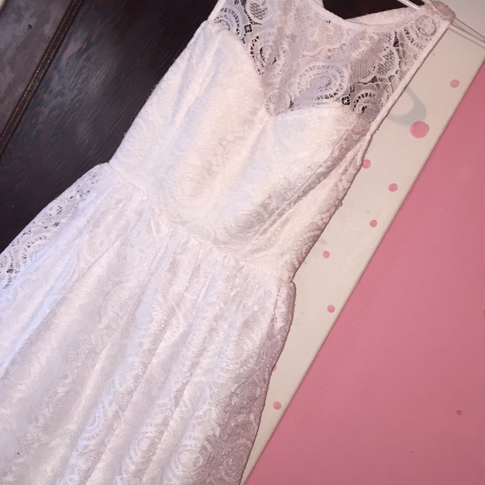 Crystal doll white laced dress